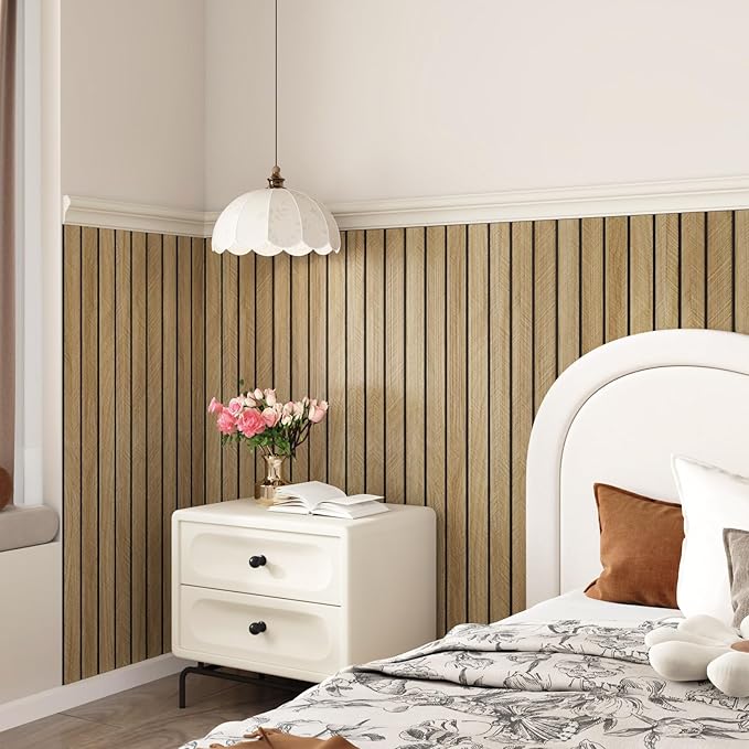 3D Brown Wood Panels for Walls 118" x 11.8" Acoustic Slat Wall Paneling Peel - Image 3