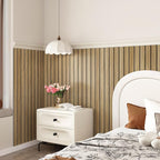 197"x23.6" Brown Wood Slat Wall Panels Self Adhesive Acoustic Slat Wall - Image 3