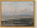 InSimSea Framed Canvas Wall Art, Vintage Coastal Landscape Painting, Rustic by InSimSeaArt