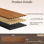 4 Pack Wood Panels for Wall, 47.24" x 12.79" Acoustic Wood Slat Wall Panel for - Image 2