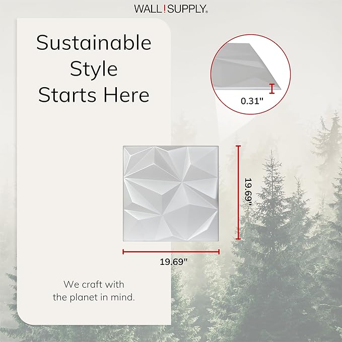 Wall!Supply - 3D Wall Panels – Geo Lite White Wall Covering - Lightweight - Image 5