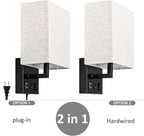 CADUKE Bedside Wall Lamp Set of 2, Plug in Wall Sconce - Image 7