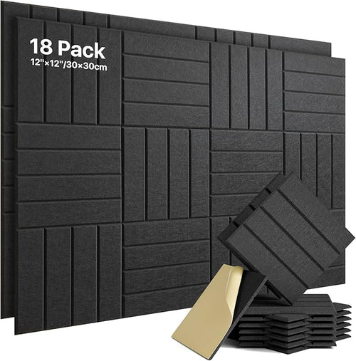 18 Pack Sound Proof Foam Panels by Soundsbay