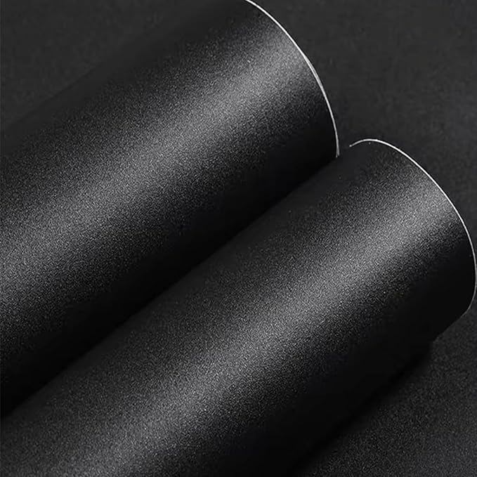 Yancorp Matte Black Contact Paper Peel and Stick Wallpaper Solid Black - Image 2