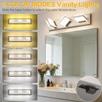 SOLFART Bathroom Light, 5 Color Temperature LED Bathroom Vanity Fixtures - Image 3