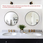 Fabuday Black Circle Mirror for Wall 20 inch - Image 2