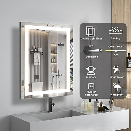 16×24 inches LED Bathroom Mirror, Bathroom Vanity Mirror - Image 2