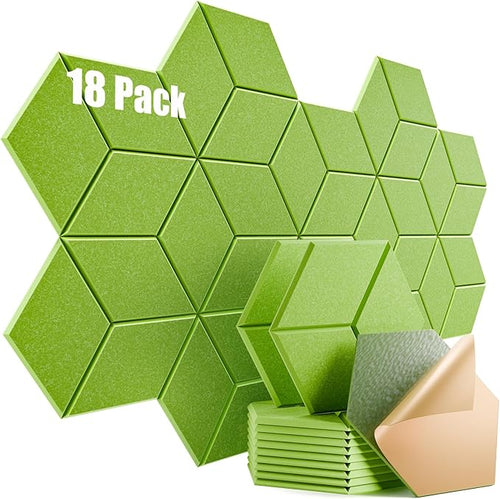 18 Pack Self-Adhesive Acoustic Panels 12" X 10" X 0.4" by Dailycooper