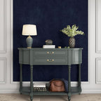 YENHOME 30"X393" Self Adhesive Blue Felt Fabric Wallpaper Peel and Stick Blue - Image 4