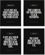 Locomiss Black Christian Wall Art Decor Posters, Minimalist Jesus Scripture by Unknown