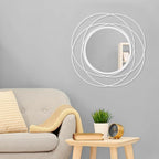 White Art Circle Mirror for Wall - Image 3