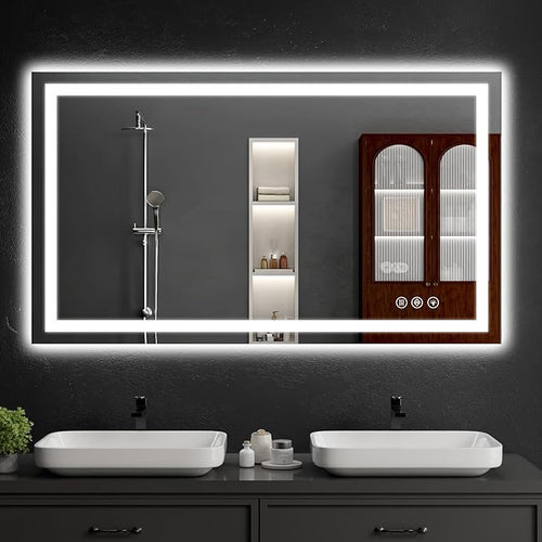 48"x32" LED Bathroom Mirror by WISSMILESHOME