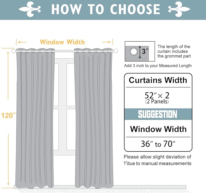 ChrisDowa Blackout Curtains 120 Inches Long 2 Panels Set - Image 5