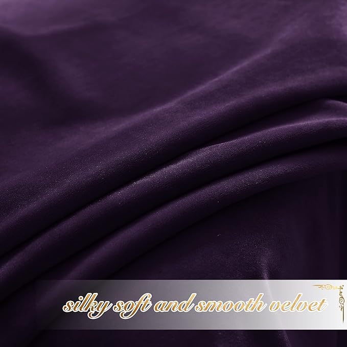 NICETOWN Purple Velvet Curtains 63 inches - Image 5