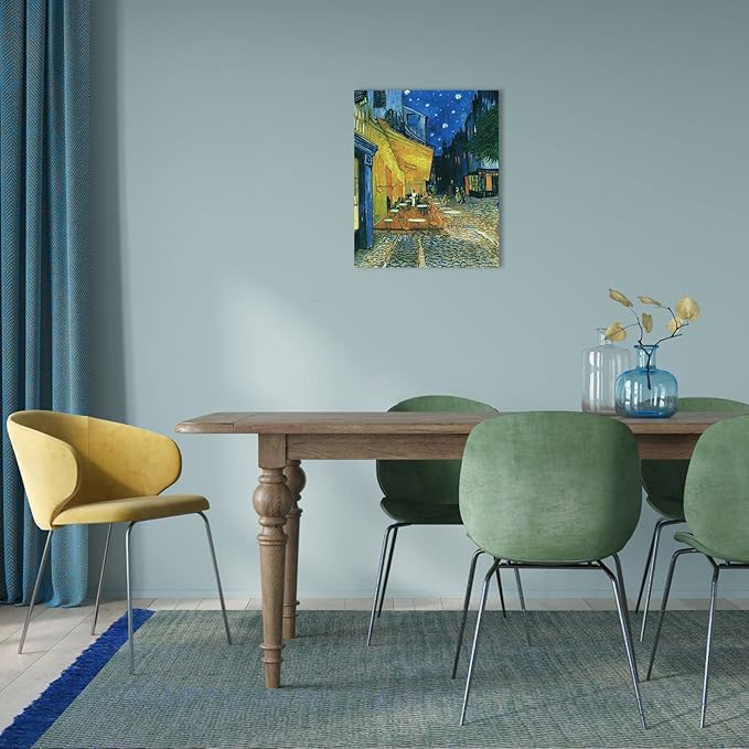 Van Gogh Canvas Wall Art: Café Terrace at Night Oil Painting Picture - Image 4
