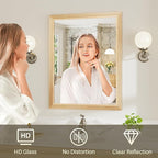 24x30 Inch Bathroom Mirror for Wall, Anti-Rust Oak Wood Grain Metal Framed - Image 6