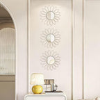 3 Pack Metal Mirrors for Wall Sunburst Wall Mirrors Home Décor Decorative - Image 7