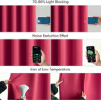MIULEE Hot Pink Back Tab Blackout Curtains 120 Inch Long 2 Panels Set - Image 5