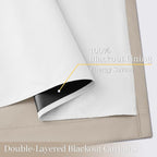 Yakamok 100% Blackout Curtain Panels 96 inches Cold and Light Blocking Drapes - Image 4