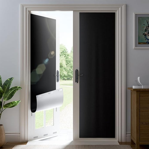 55" W x 84" L 100% Blackout Curtains, Total Darkness No-Drill Black Out Window by ZELMINE