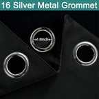 Yakamok 100% Blackout Sliding Door Curtains, Thermal Insulated Grommet Full - Image 3