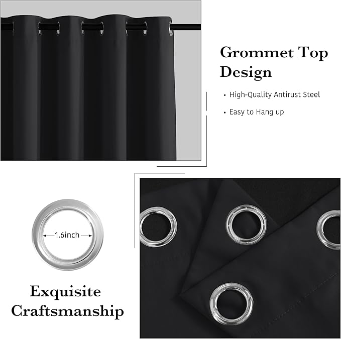 RYB HOME 100% Blackout Room Divider Curtains - Image 6
