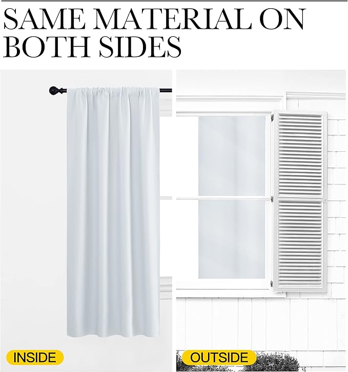 NICETOWN Greyish White Window Curtain Panels - Image 6