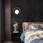 Black Peel and Stick Wallpaper Floral Black Wallpaper 17.7inch x 393.7inch - Image 3