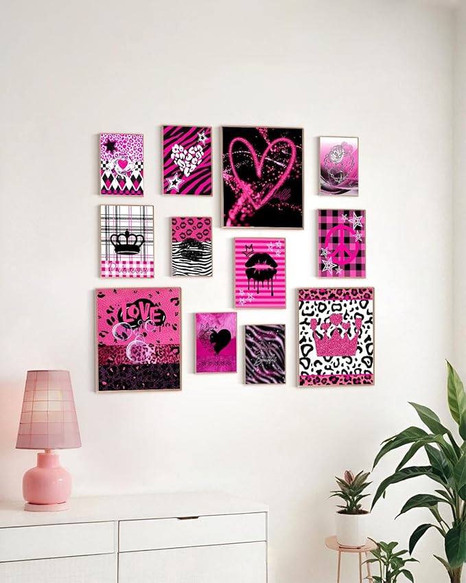 KBKBART Mcbling Y2k Room Decor Aesthetic, Early 2000s Room Decor, Hot Pink Wall - Image 7