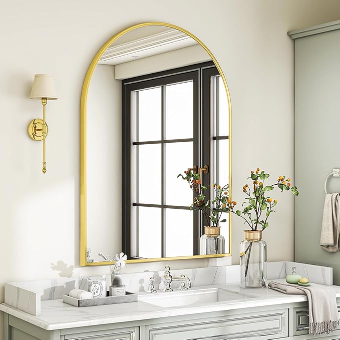 VooBang Arched Wall Mirror, 26 x 41 inch Arch Bathroom Mirror, Wall Mounted - Image 6