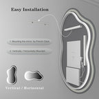 SMIROR Irregular Led Backlit Bathroom Mirror 60 x 32 inch, Asymmetrical Cloud - Image 7