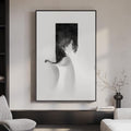 Framed Modern Black and White Abstract Wall Art, Contemporary Canvas Prints by Cuspin