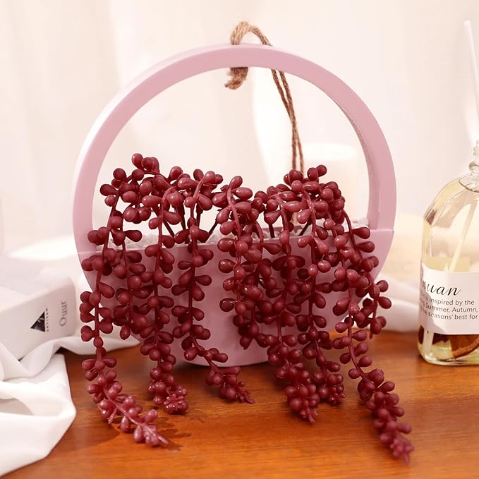 Artificial Hanging Plants Hanging Planter Fake Succulents Artificial String of - Image 6