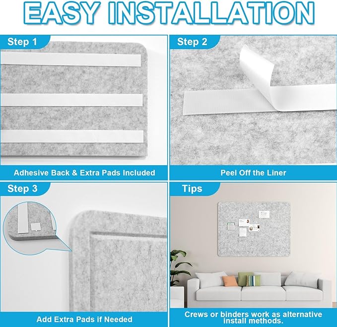 Large Felt Bulletin Board for Wall, Soft Felt Cork Board for Office, Home - Image 5