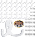 Homanu 34 Pack Coat Hooks, Heavy Duty Double Prong Coat Hooks Wall Mounted by Homanu