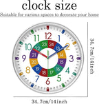 XFM Learning Clock for Kids Silent Non Ticking Battery Operated Colorful - Image 5