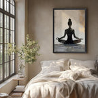 GELDSTEI Wood Framed Zen Wall Art, Modern Yoga Girl Canvas Painting, Tranquil - Image 4