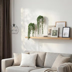 MyGift Artificial Faux String of Pearls Plants in White Ceramic Wall Hanging - Image 2