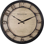 Presentime & Co 13" Farmhouse Series Wall Clock, Quartz Movement, Shiplap Style by Presentime