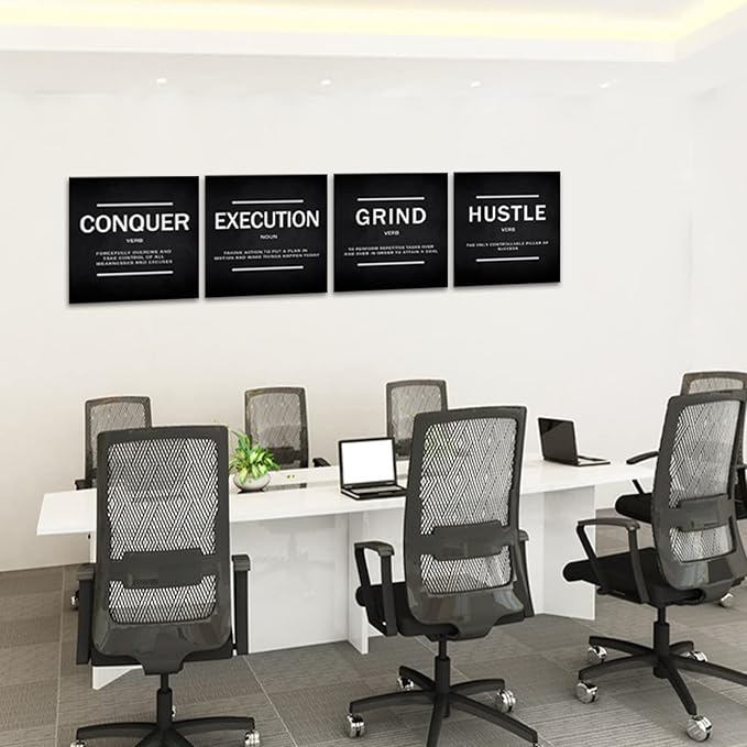 KAWAHONE Grind Hustle Execution Quotes Framed Wall Art, Success Canvas Print - Image 6