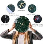 VIKMARI Glass Wall Clock Silent Non Ticking Wall Clock- 12 Inch Quality Quartz - Image 5
