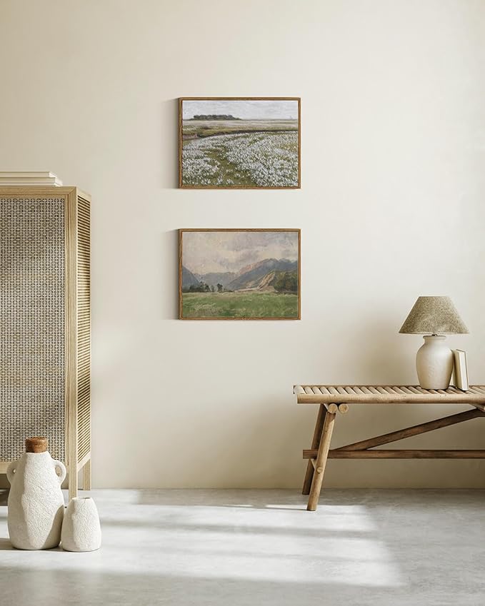 InSimSea Framed Canvas Wall Art Vintage Decor, Retro Landscape Canvas Wall Art - Image 4