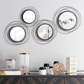 Hicarer 4 Pcs Decorative Round Modern Circle Mirror Wall Art Ring Metal Mirror by Hicarer