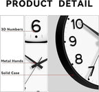 Roymnie Wall Clock 10 Inch Silent Wall Clocks Battery Operated-Modern Non - Image 6