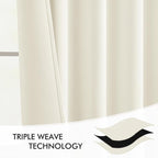 MIULEE Cream Back Tab Blackout Curtains 72 Inches Long 2 Panels Set - Image 7