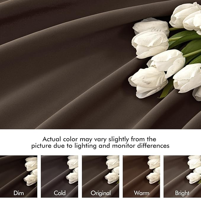 MIULEE Chocolate Brown Back Tab Blackout Curtains 72 Inches Long 2 Panels Set - Image 8