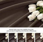 MIULEE Chocolate Brown Back Tab Blackout Curtain 96 Inch Long 2 Panels Set - Image 8