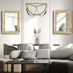 2 Piece Wall Mirrors, Crush Diamond Wall Decor - Image 5