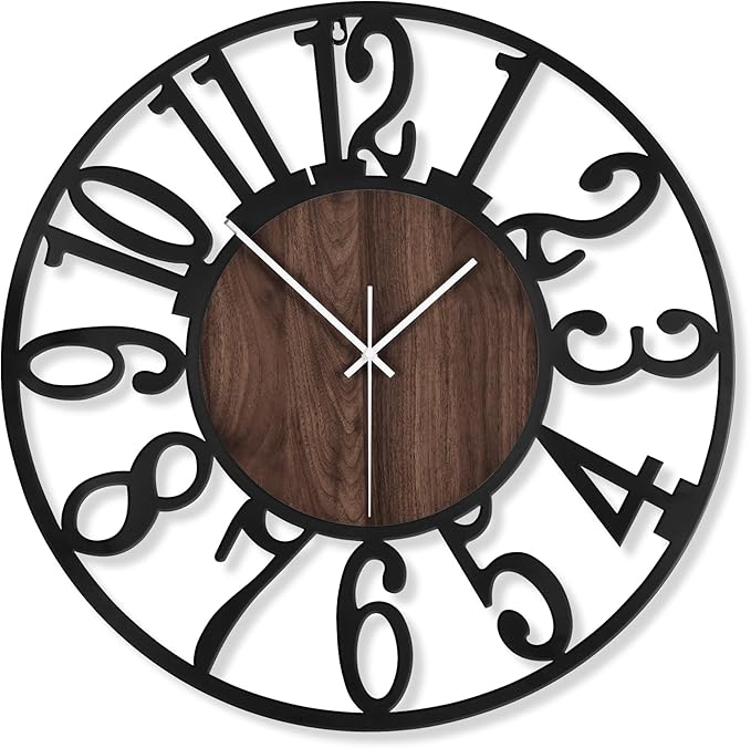 LEIKE Large Wall Clocks for Living Room, Non Ticking, Battery Operated - Image 9