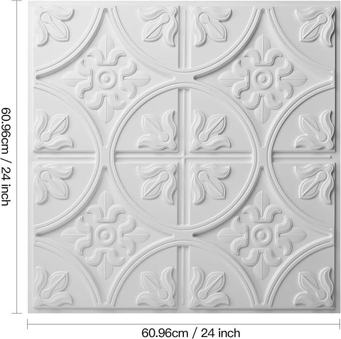 Art3d Drop Ceiling Tiles 24x24in., Wainscoting Panels Glue Up 2ft x 2ft - Image 6